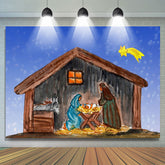 Geburt Krippe Szene Stern Foto Weihnachten Hintergrund